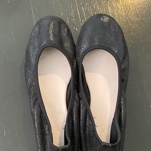 Sparkly black ballet flats